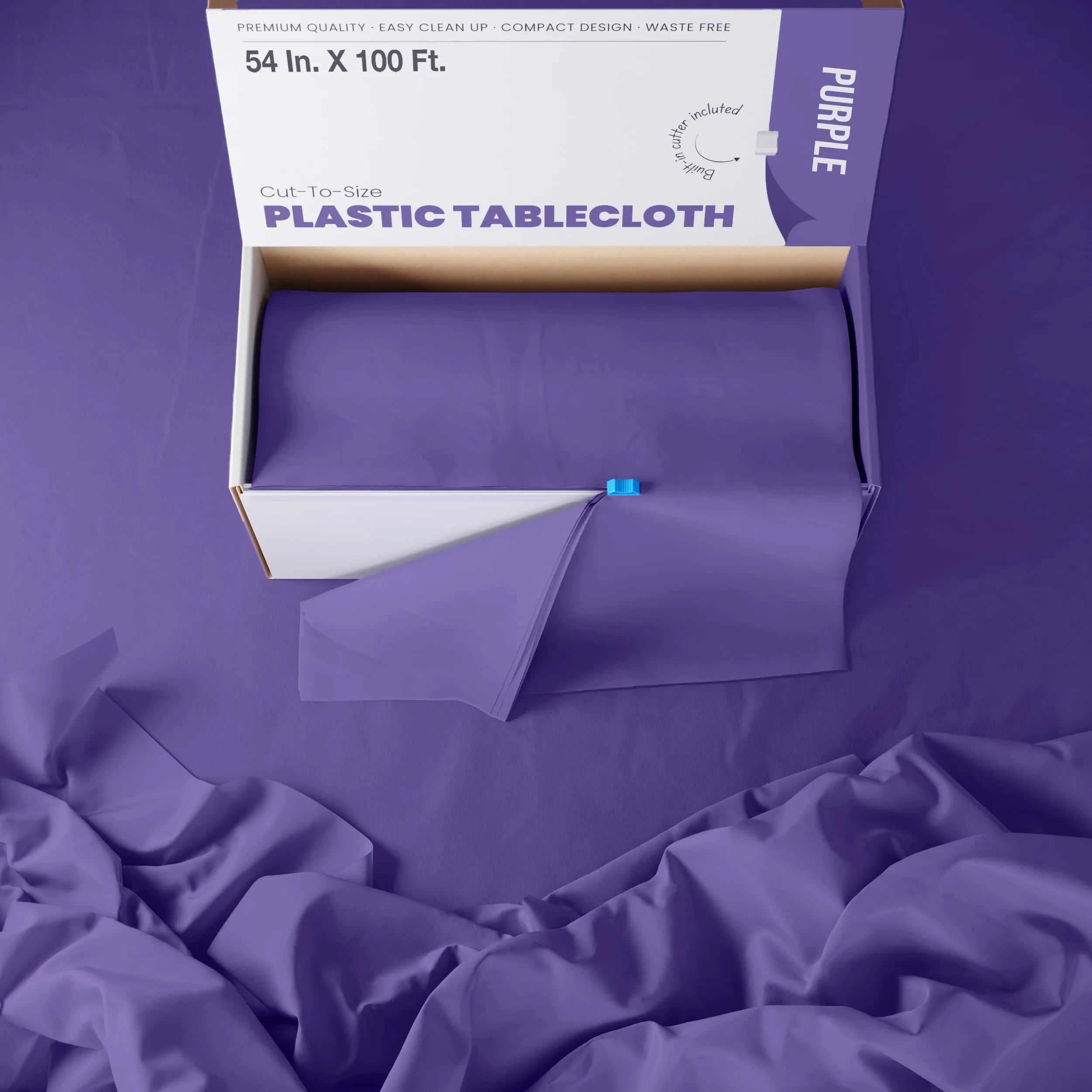 54 In. x 100 Ft. Cut To Size Table Roll | Purple
