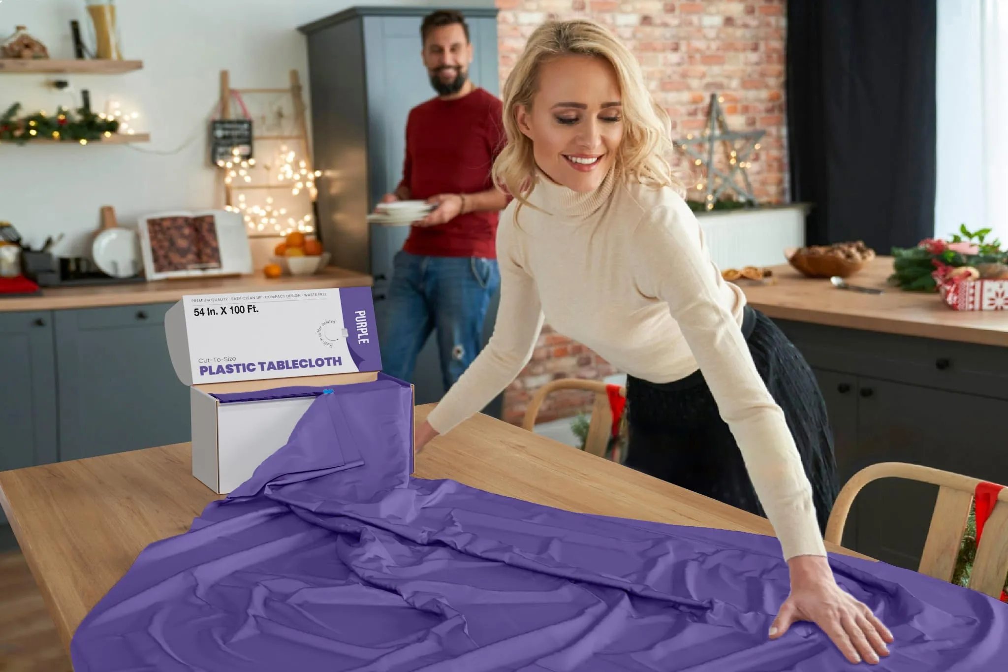 54 In. x 100 Ft. Cut To Size Table Roll | Purple