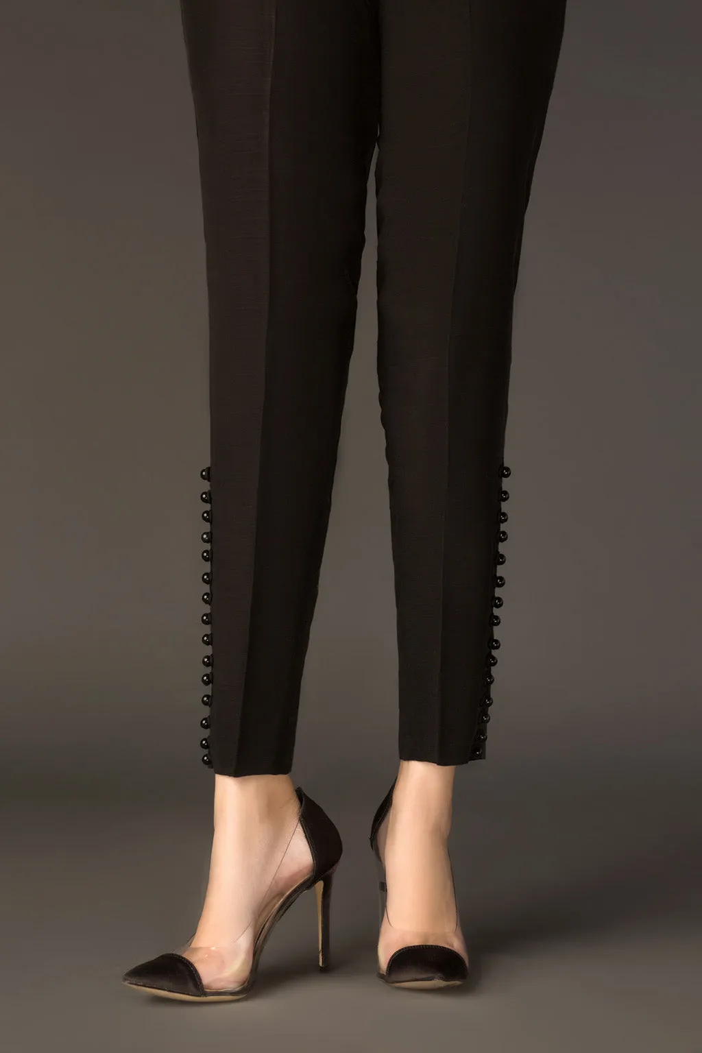 Ankle Length Straight Pants Black