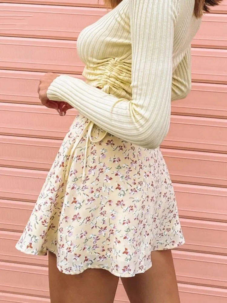 BerriesJam - High Waist Short Beach Sexy Frills Mini Skirt