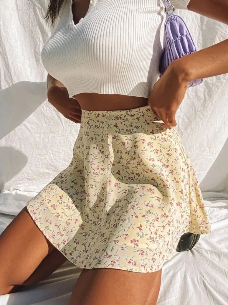 BerriesJam - High Waist Short Beach Sexy Frills Mini Skirt
