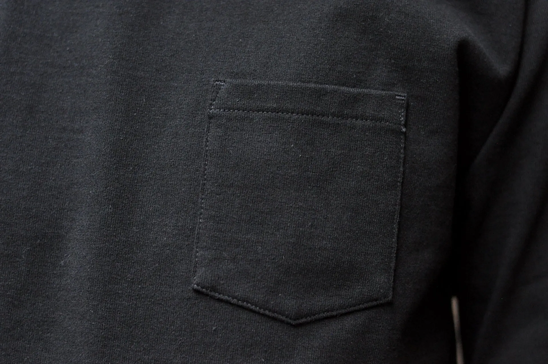 Boncoura 10oz Ultra Heavy Loopwheeled Pocket L/S Tee (Black)