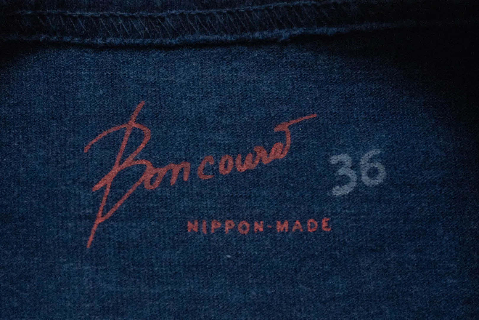 Boncoura 10oz Ultra heavy Loopwheeled Pocket Tee (Natural Indigo)