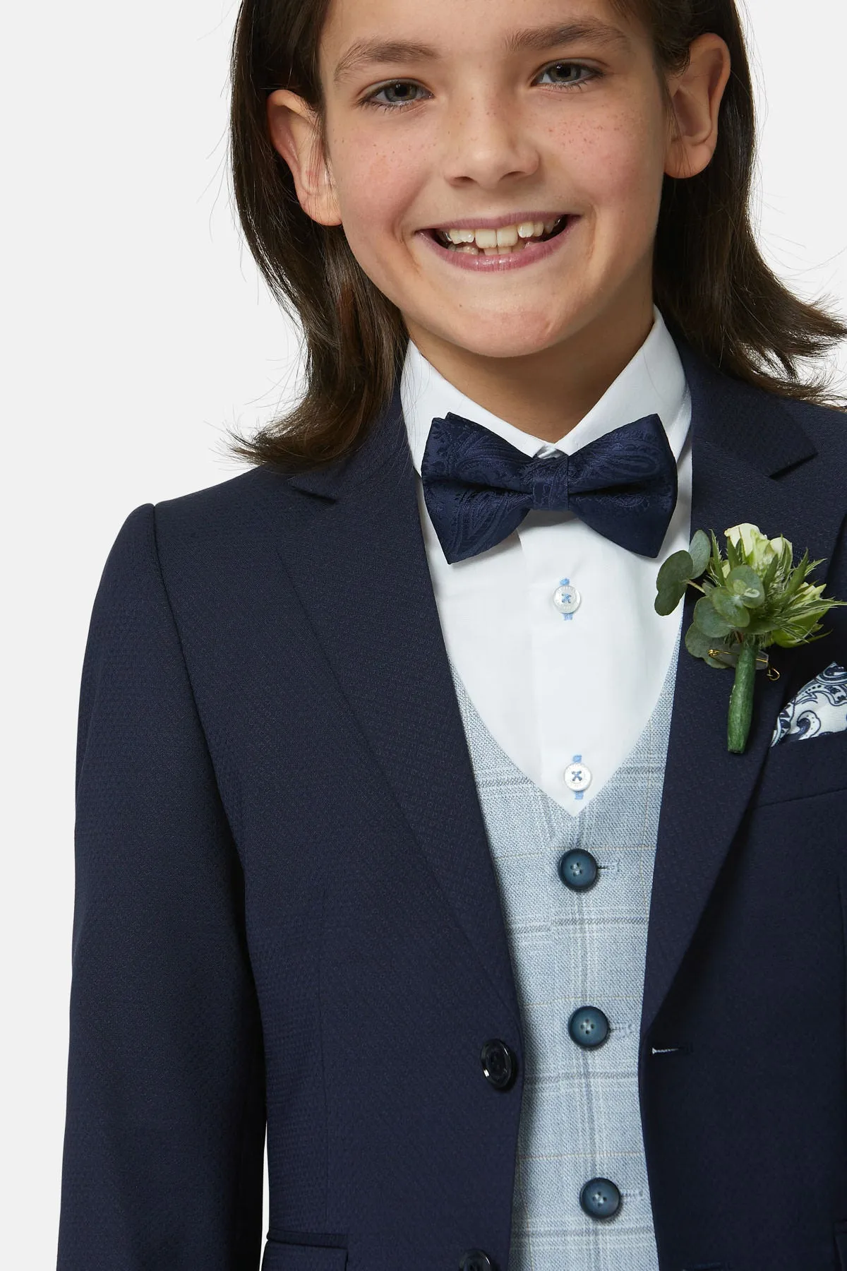 Boys Andrew Sky Check Waistcoat
