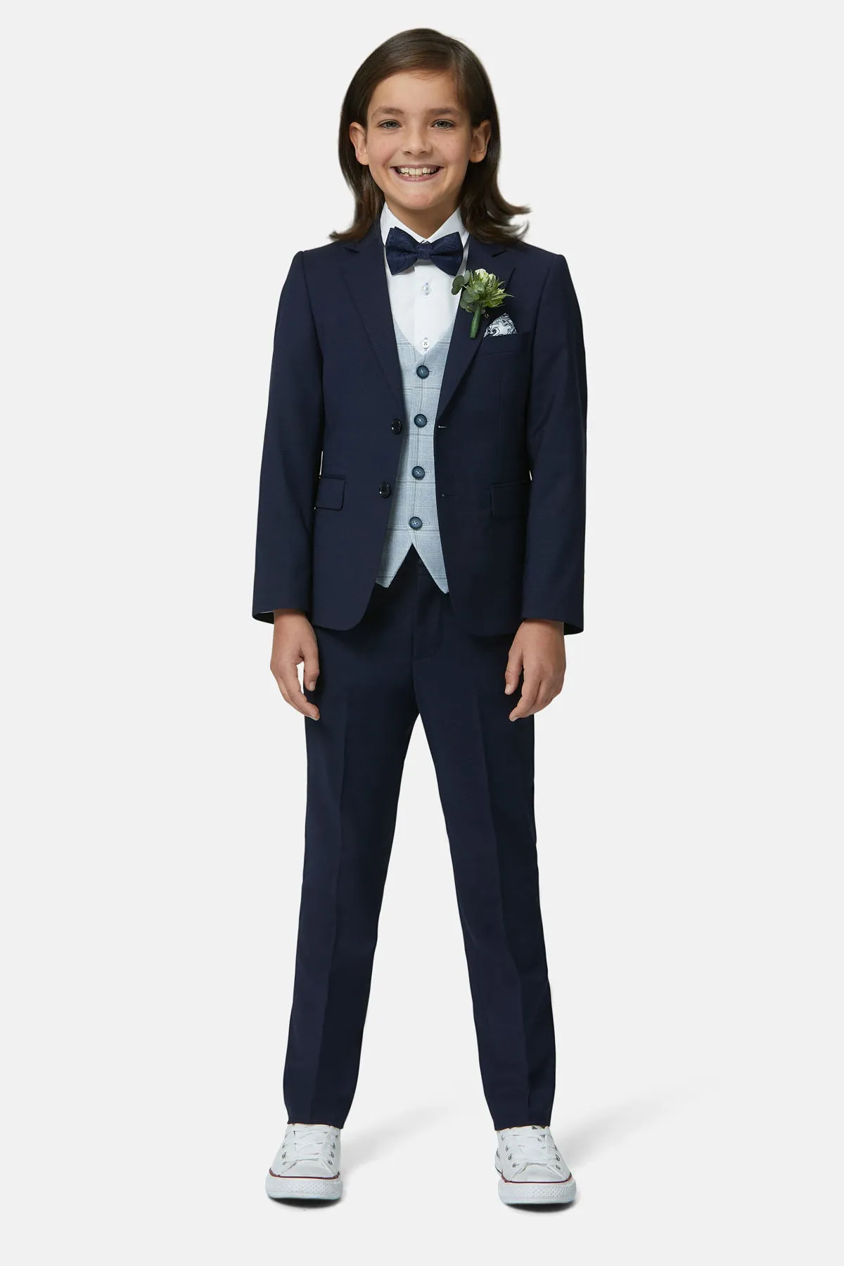 Boys Andrew Sky Check Waistcoat
