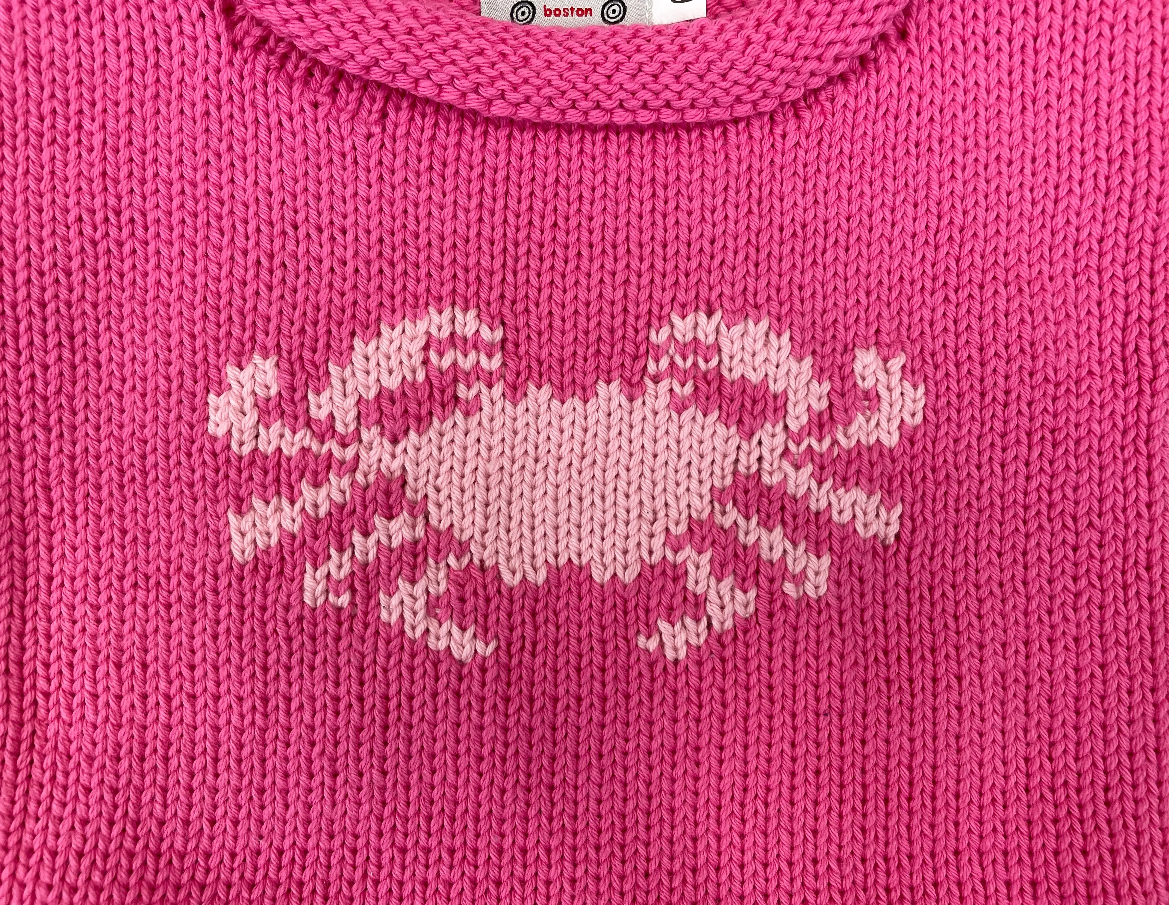 Bright Pink Crab Roll Neck Sweater