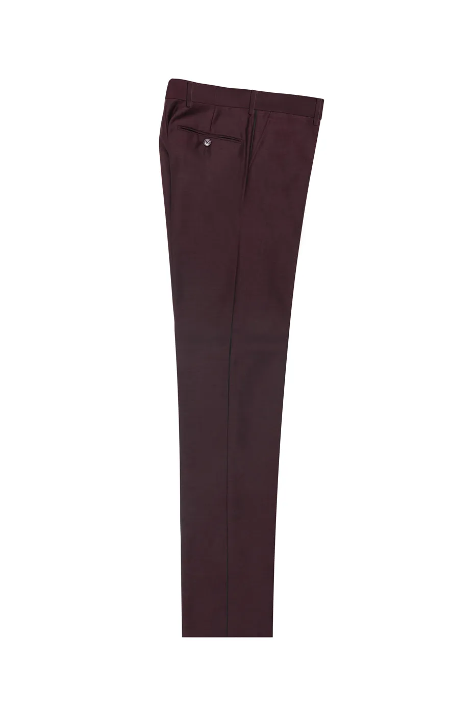 Burgundy Slim Fit, Pure Wool Dress Pants by Tiglio Luxe BURGUNDY