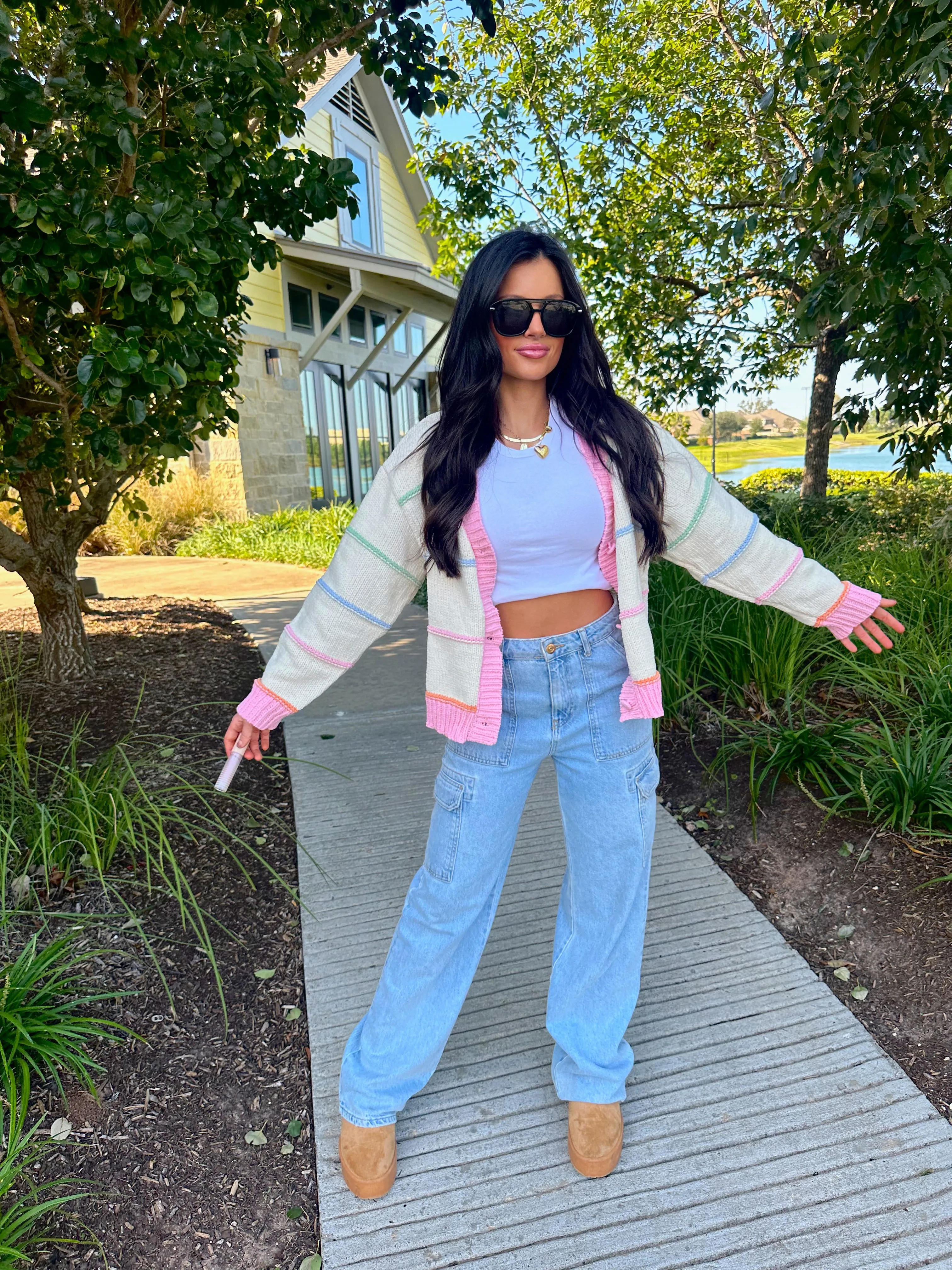 Candy Cardigan-Cream Mix