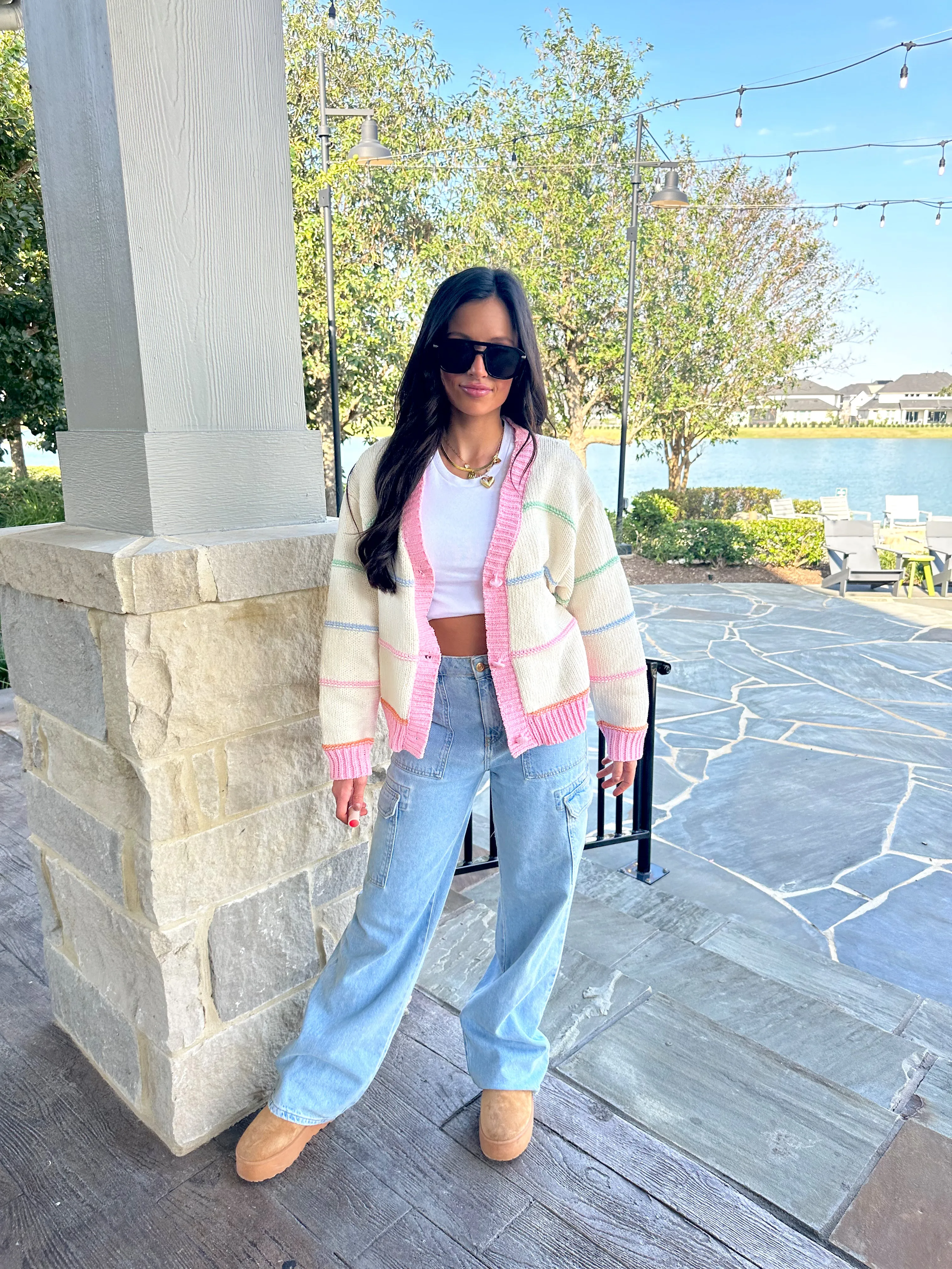 Candy Cardigan-Cream Mix