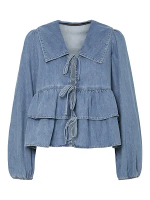 Celinde Long Sleeve Top Light Blue Denim