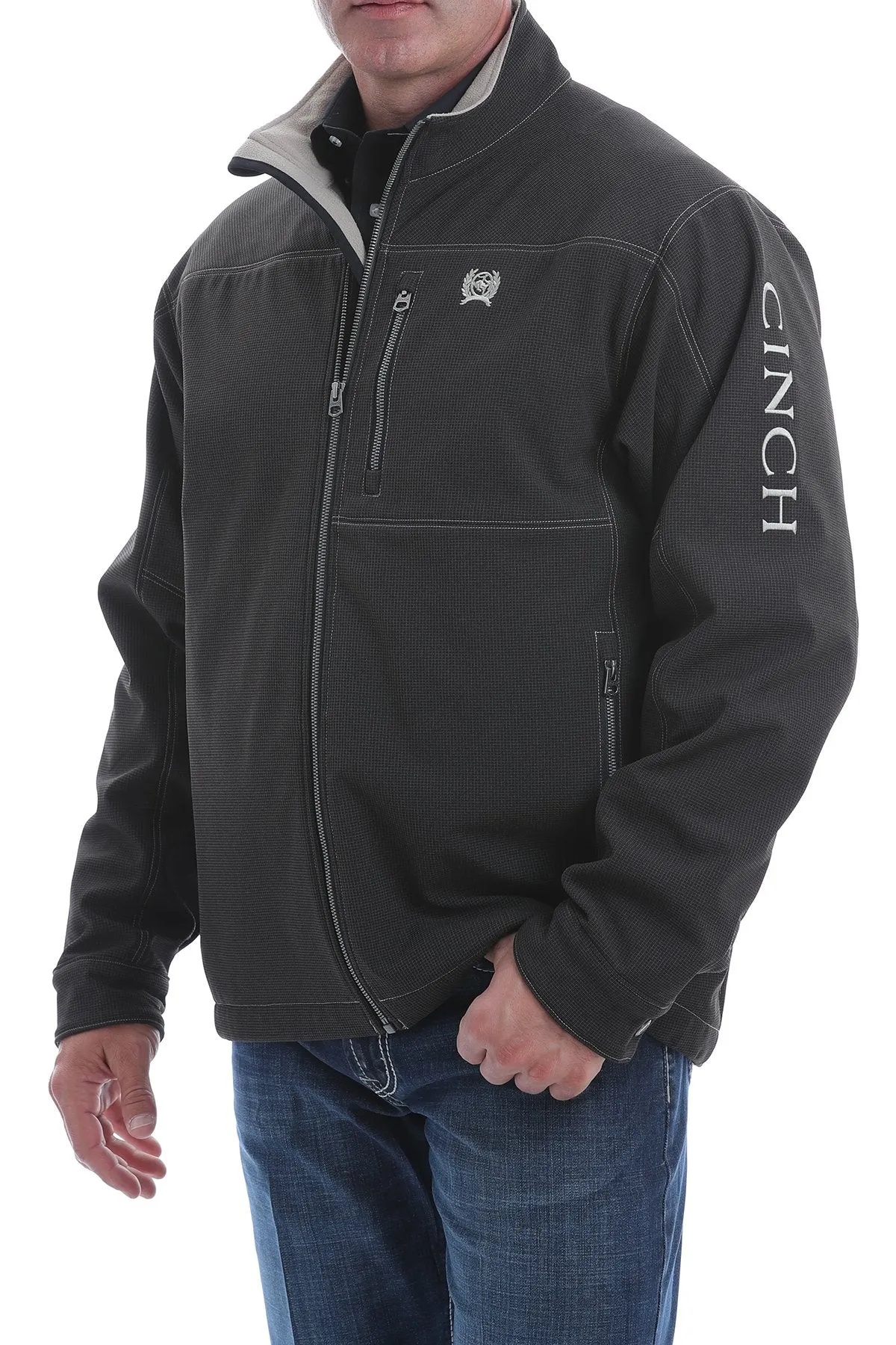 Cinch Men's Concealed Carry Bonded Jacket-Black/Silver