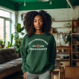 Comfy Halloweentown University Sweatshirt & Hoodie with Front & Back Design