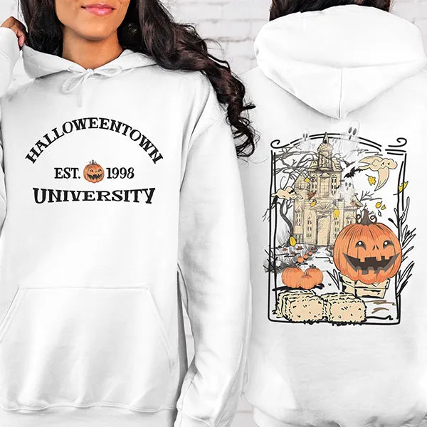 Comfy Halloweentown University Sweatshirt & Hoodie with Front & Back Design