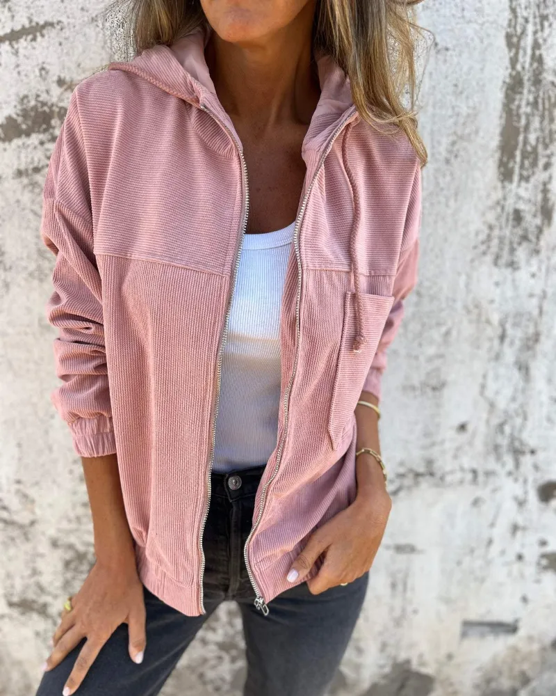DANNA™ - HOODED CORDUROY JACKET WITH ZIP