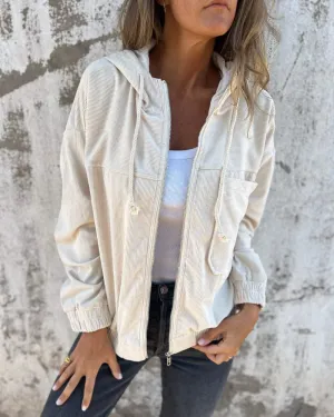 DANNA™ - HOODED CORDUROY JACKET WITH ZIP