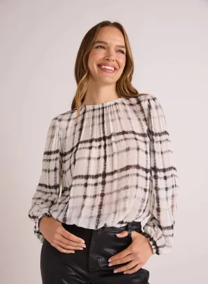 Elastic Shirred Top Brushed Plaid
