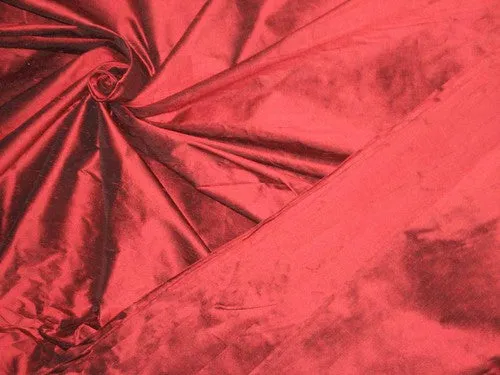 Elegant Scarlet Red/Black Silk Dupioni Fabric 54