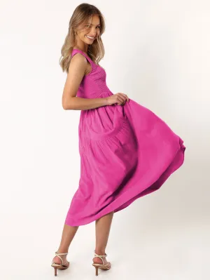Feminine Frills Smocked Maxi Dress - Rose Pink