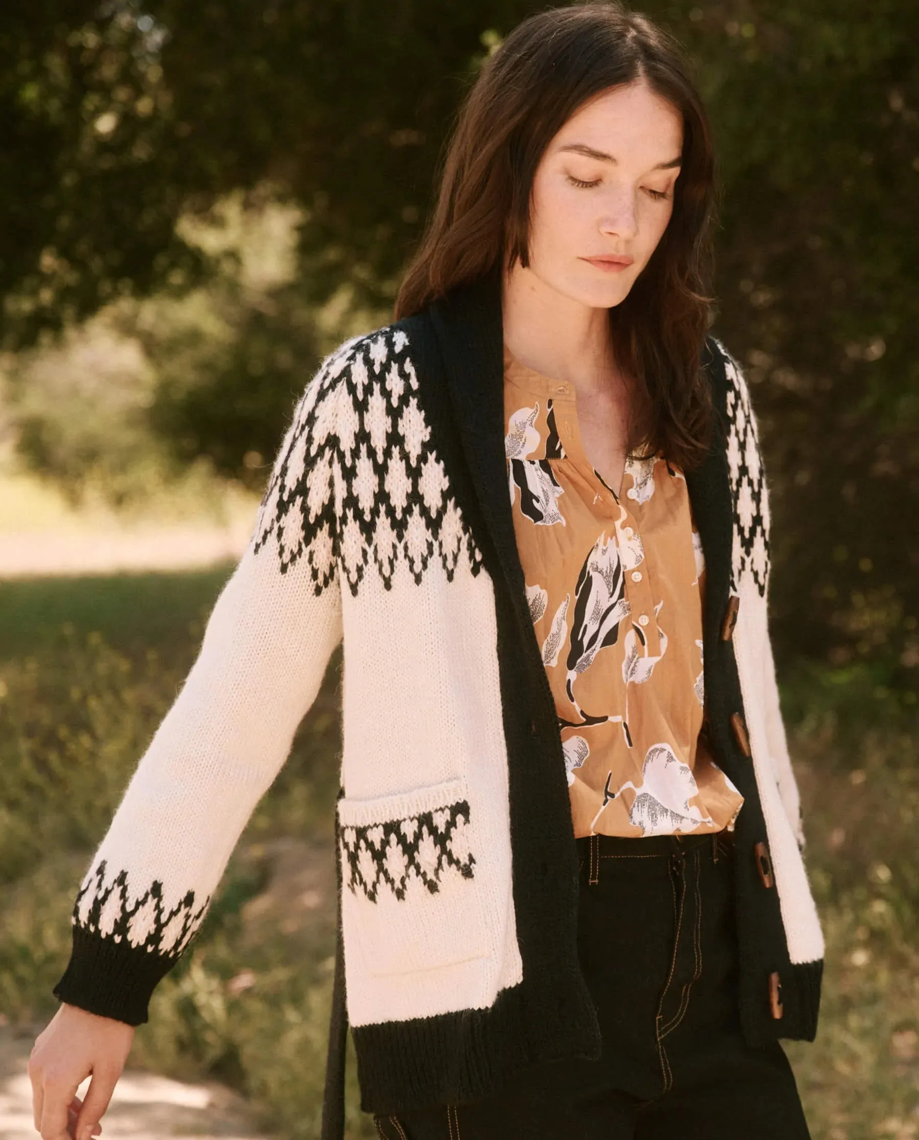 Geo Fair Isle Riding Cardigan