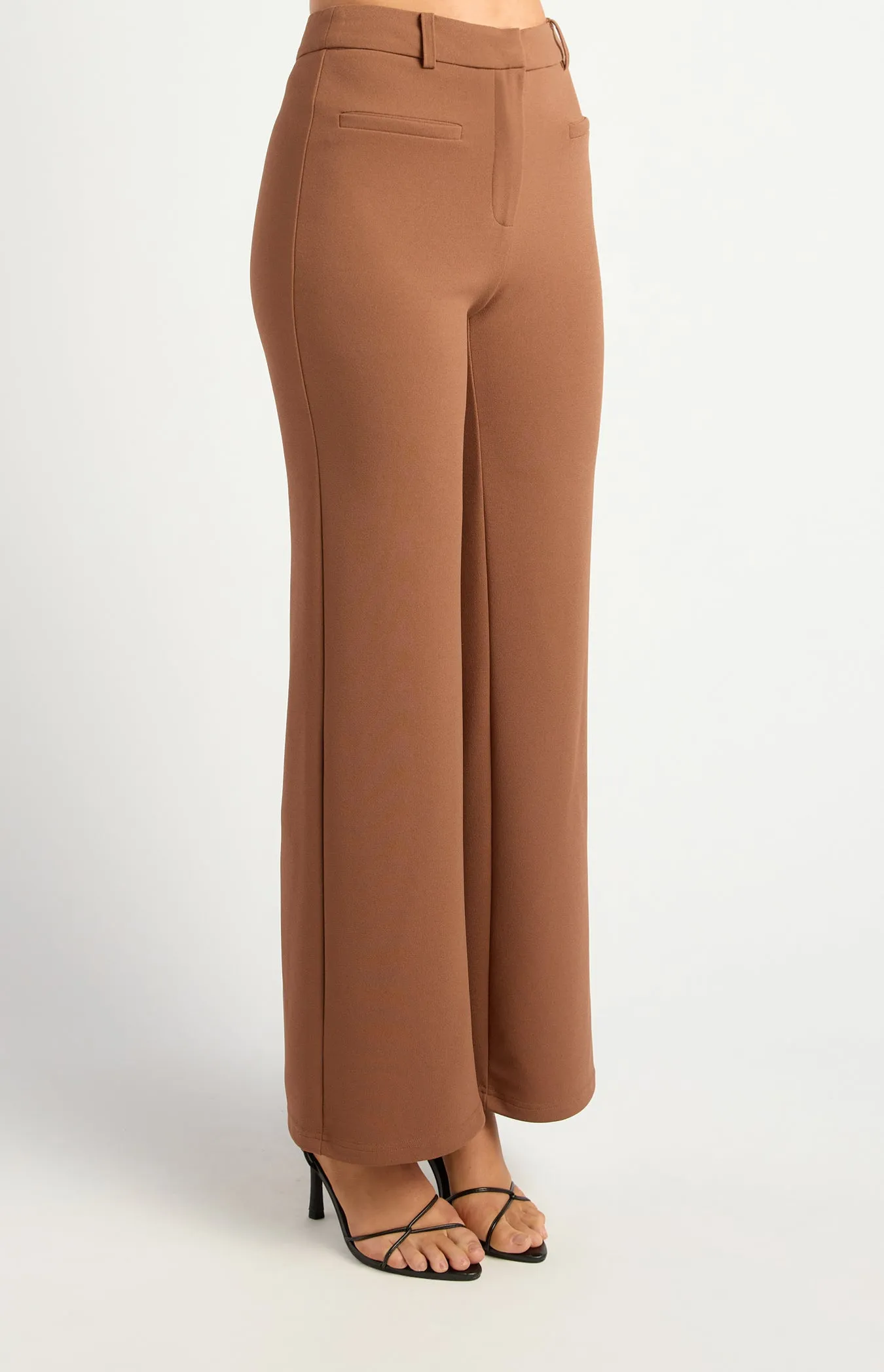 Ghislaine Bell Bottom Pants - Mocha