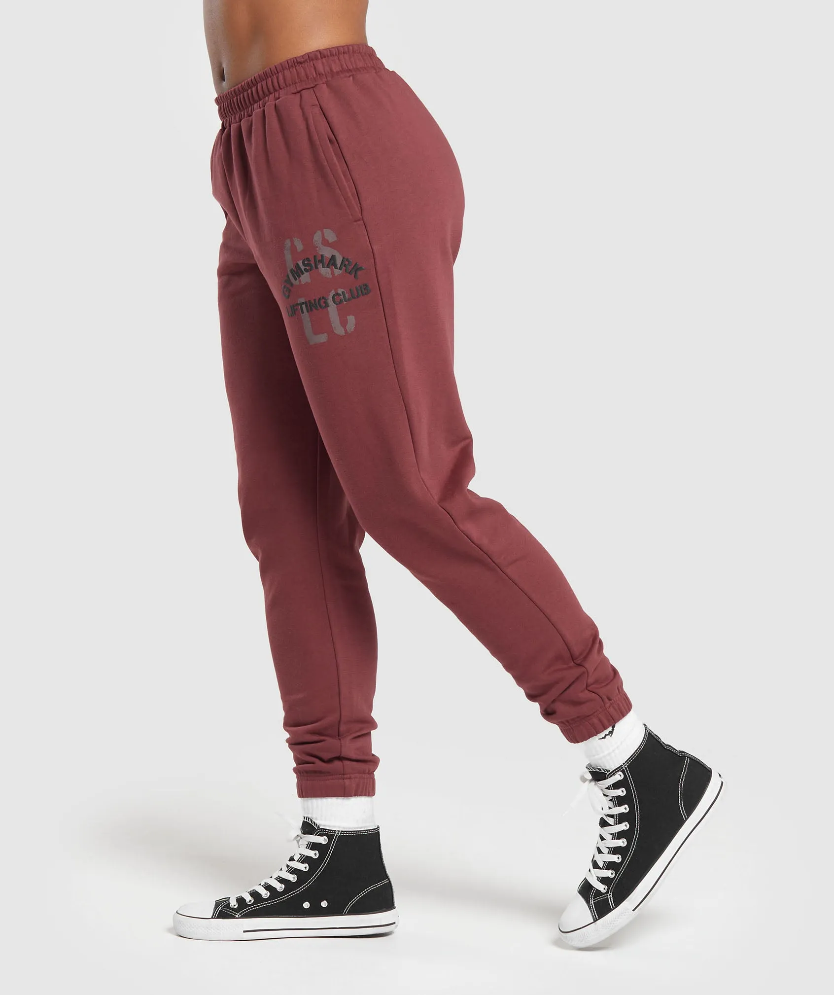 Gymshark Built Graphic Joggers - Washed Burgundy