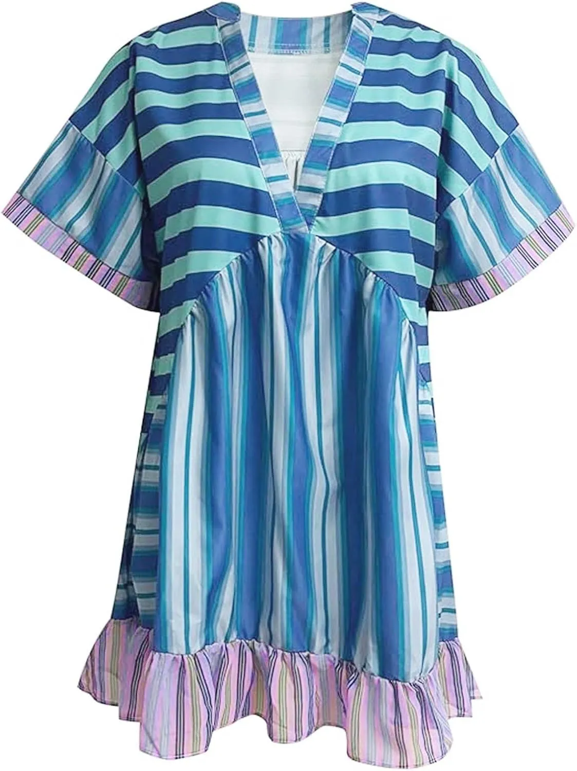 Hot Short Mini Dress Babydoll Dresses for Women Boho Y2K Summer Dress Flowy Deep V Neck Floral Sundresses