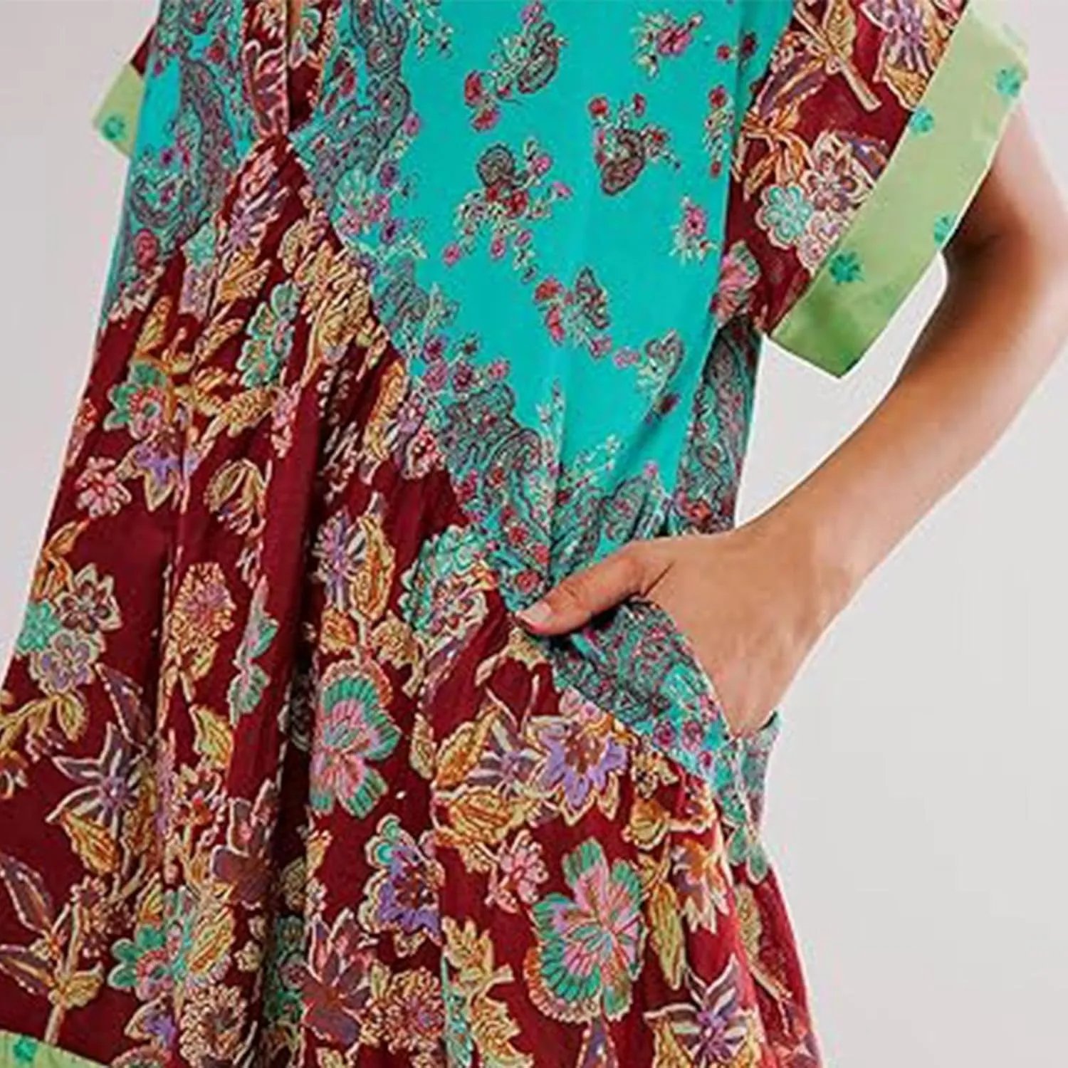 Hot Short Mini Dress Babydoll Dresses for Women Boho Y2K Summer Dress Flowy Deep V Neck Floral Sundresses