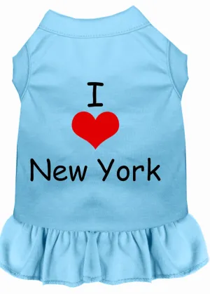 I Heart New York Screen Print Dress Baby Blue Xxxl