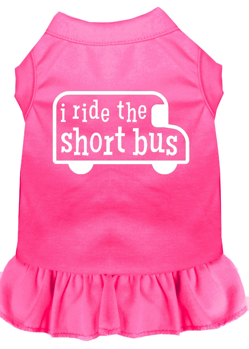 I Ride The Short Bus Screen Print Dress Bright Pink Xl