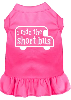I Ride The Short Bus Screen Print Dress Bright Pink Xl