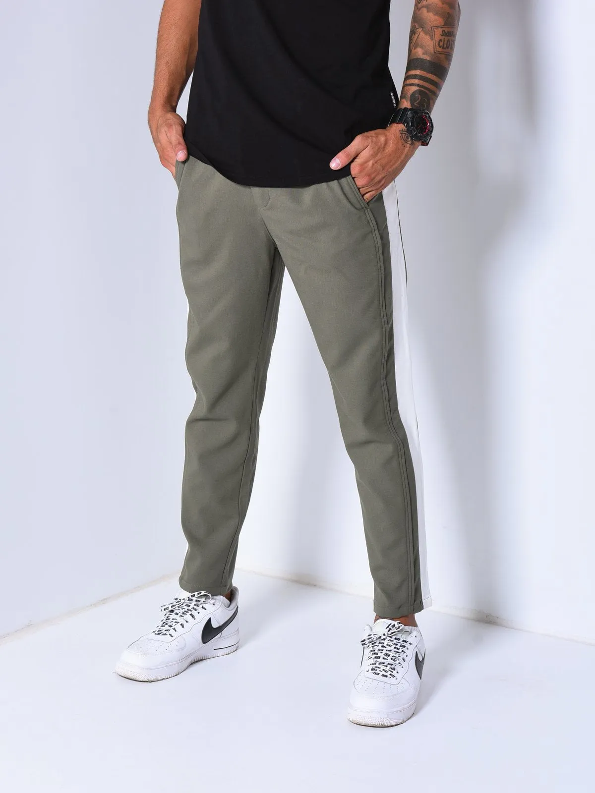 Jogger Pants Side Stripes - Khaki
