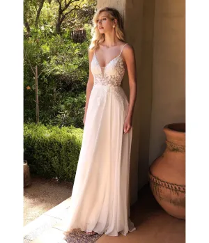 Ladivine by Cinderella Divine Off White Lace Bodice Bridal Gown