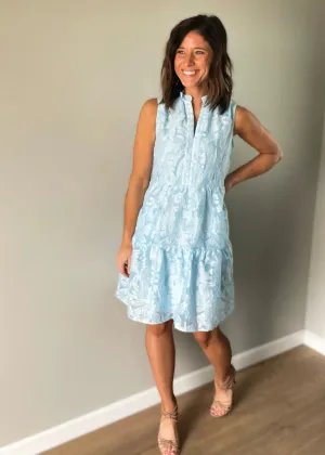 Light Blue Lace Sleeveless Dress