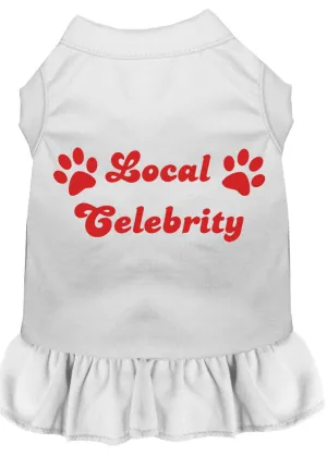 Local Celebrity Screen Print Dress White Xl