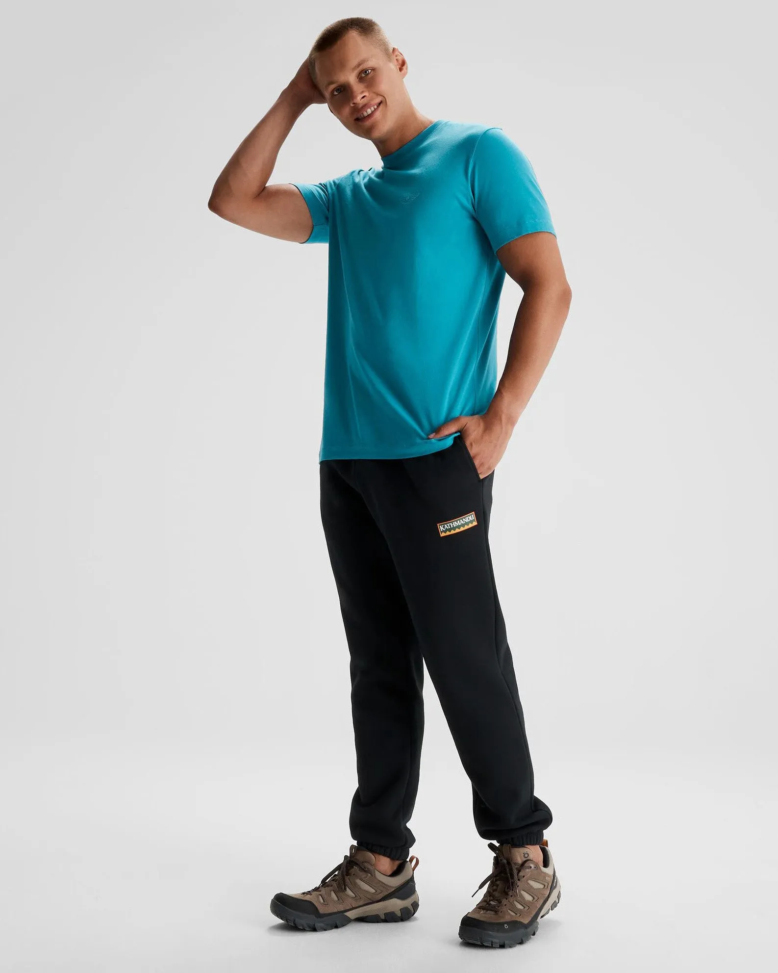 Men's Kathmandu Heritage Logo Slouchy Joggers - Black