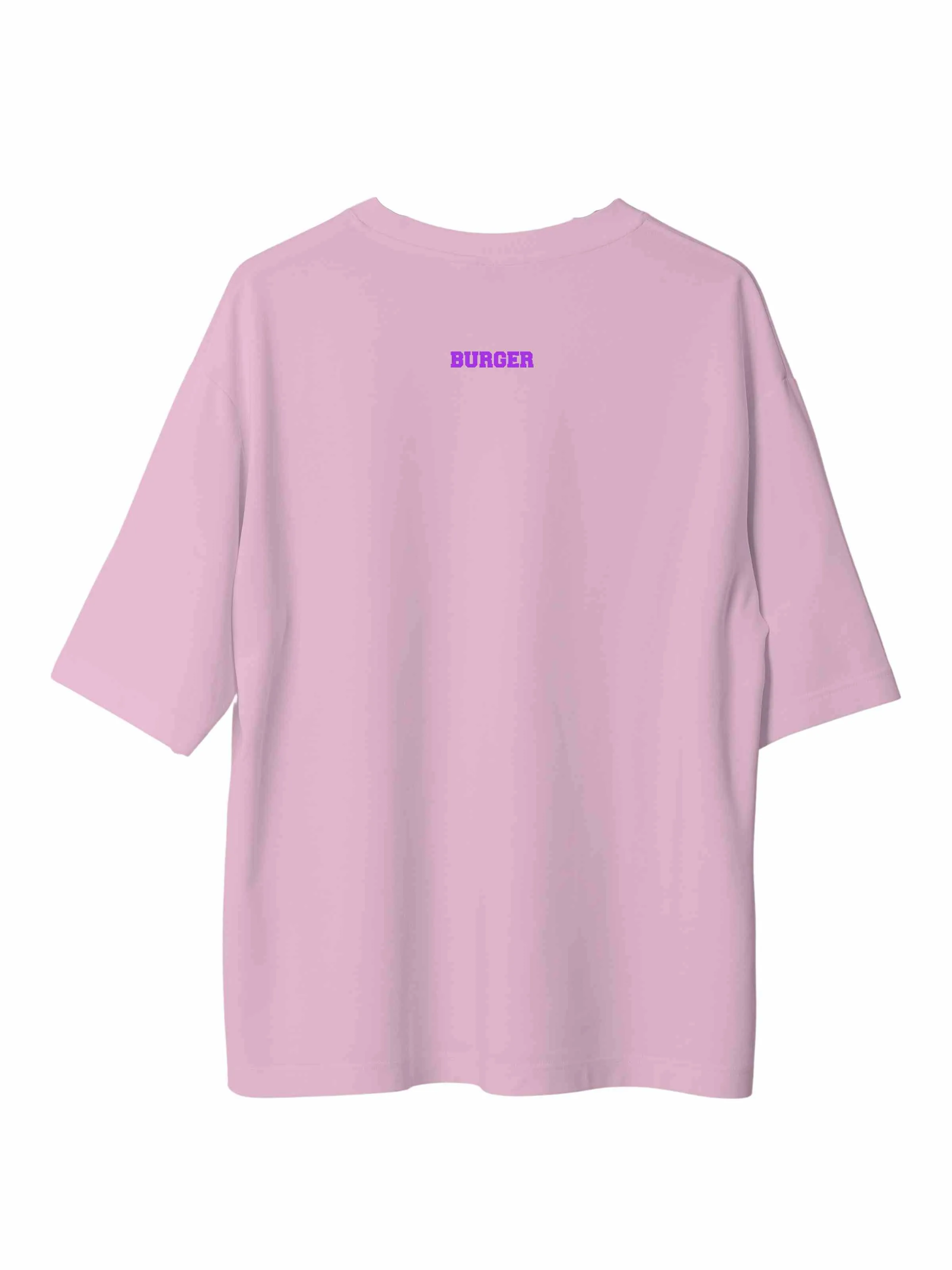 Minimal Burger Logo : Burger Bae Oversized  Tee For Men and Women