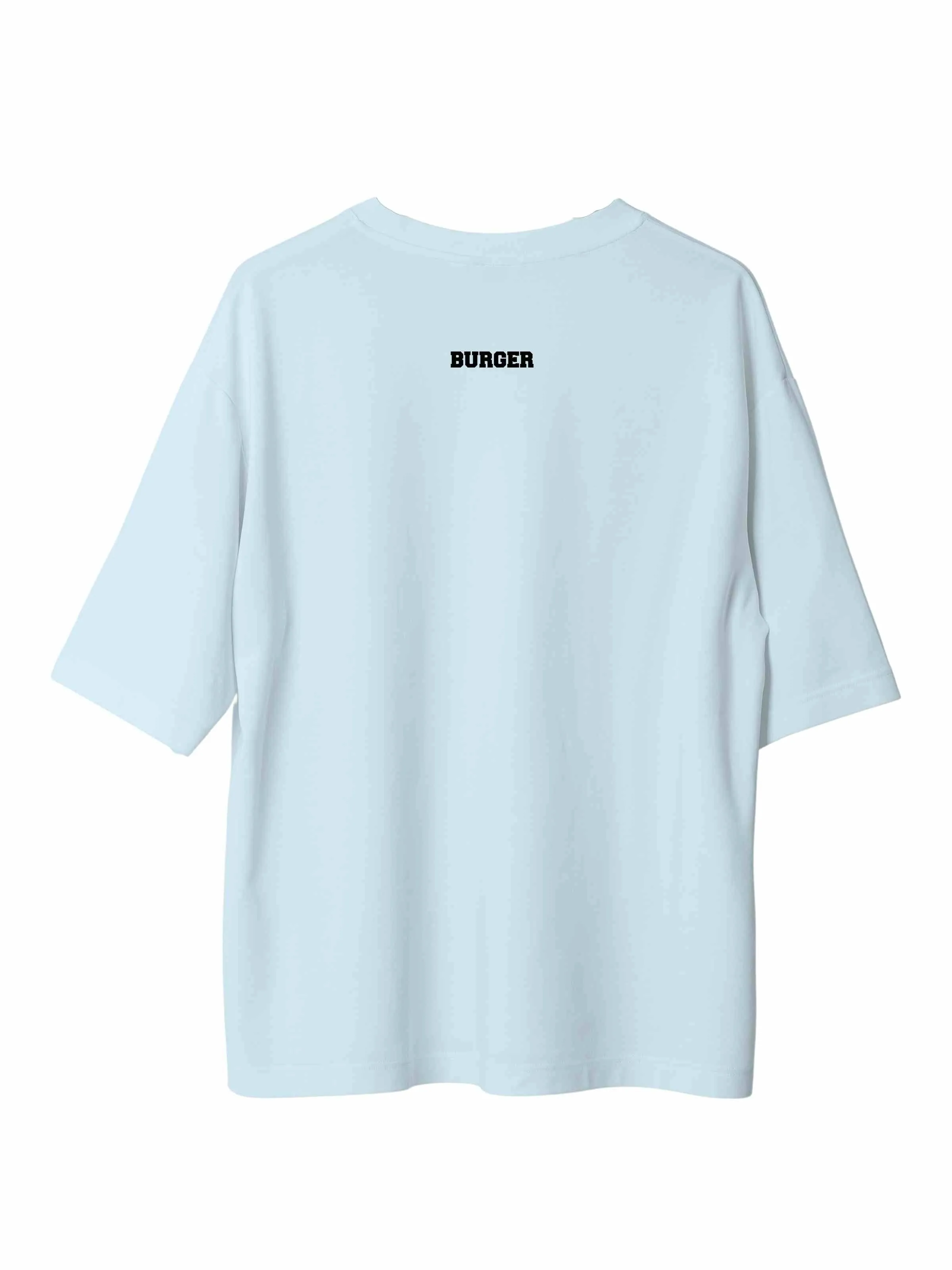 Minimal Burger Logo : Burger Bae Oversized  Tee For Men and Women