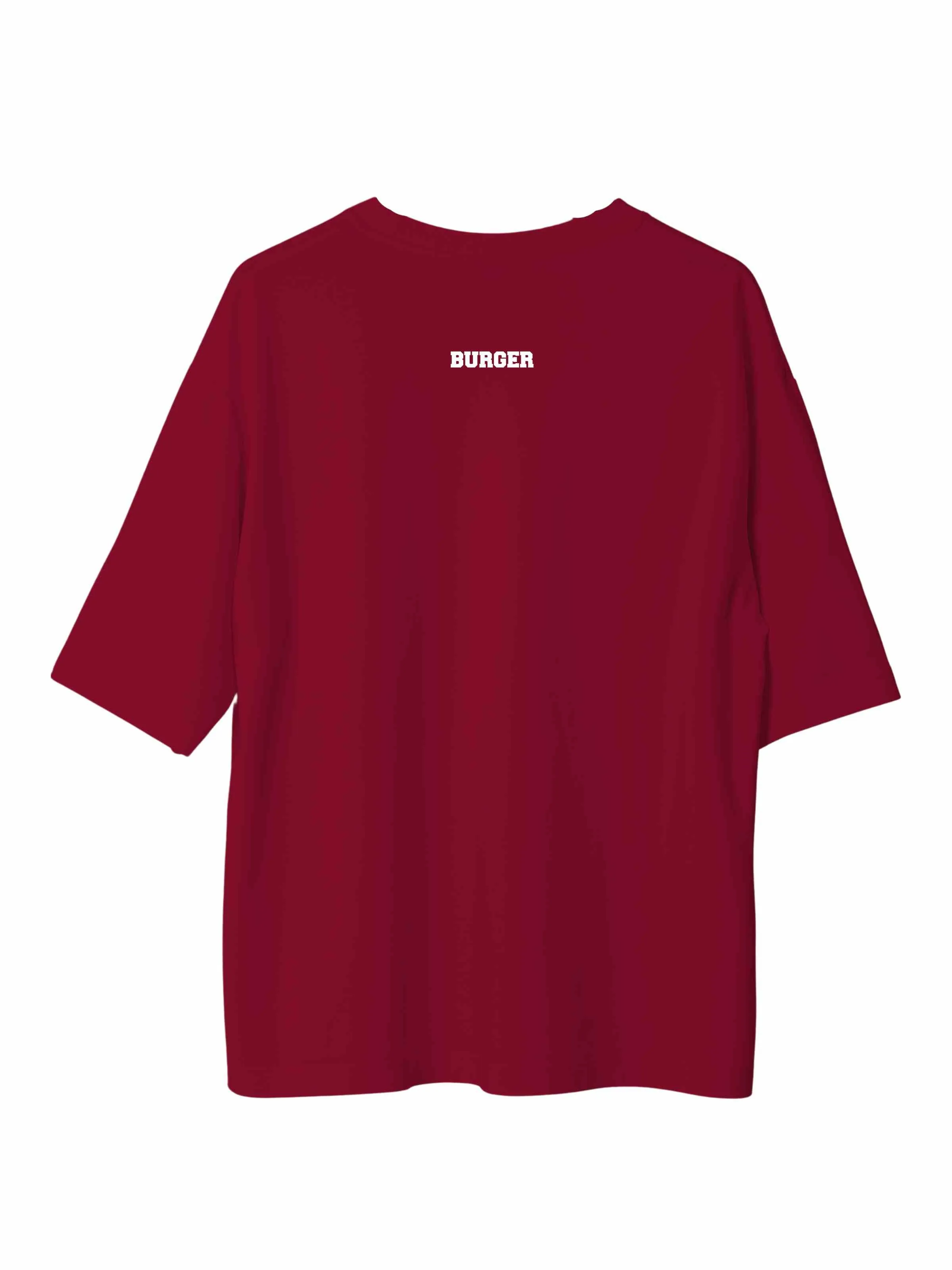 Minimal Burger Logo : Burger Bae Oversized  Tee For Men and Women