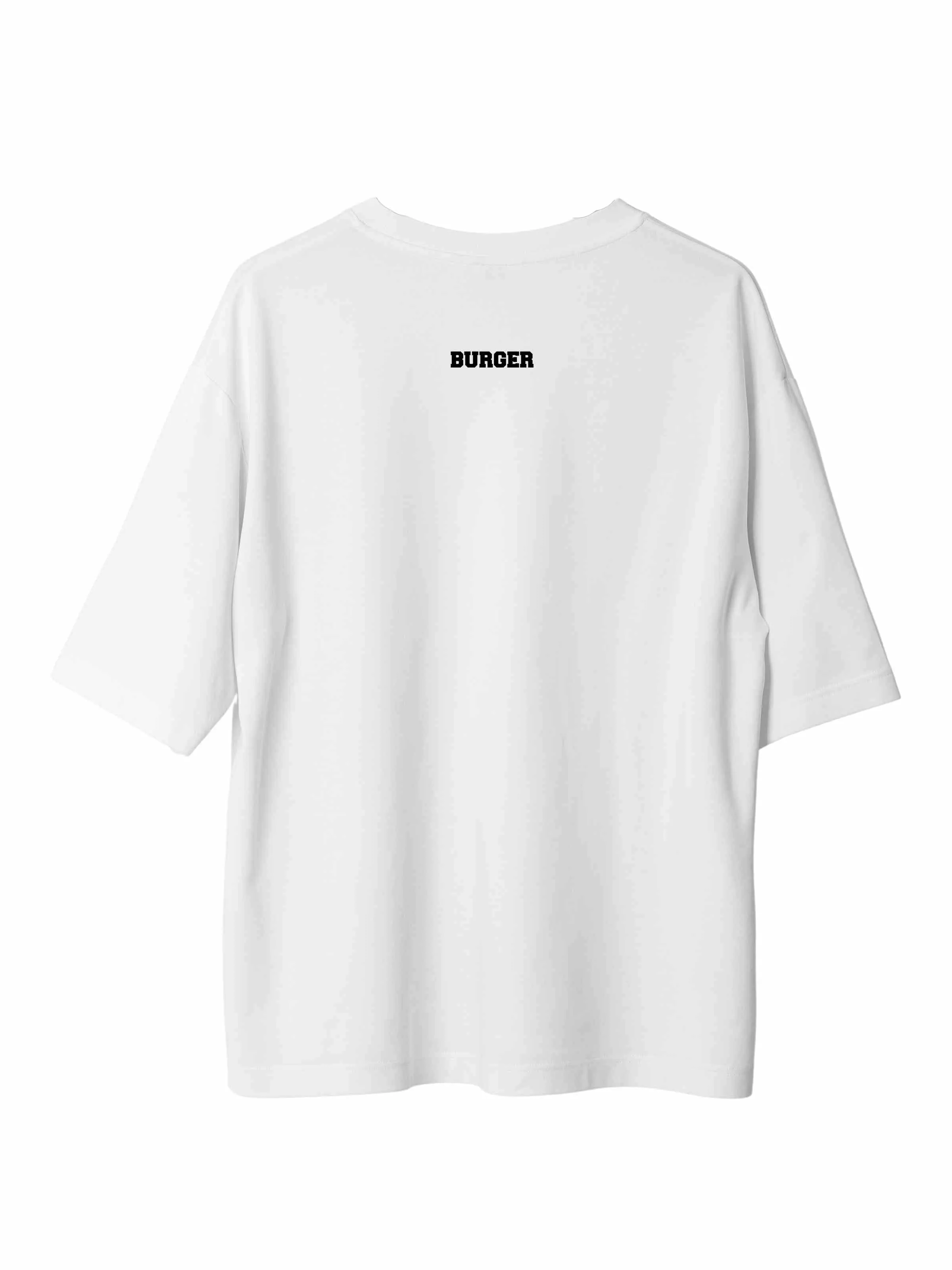 Minimal Burger Logo : Burger Bae Oversized  Tee For Men and Women