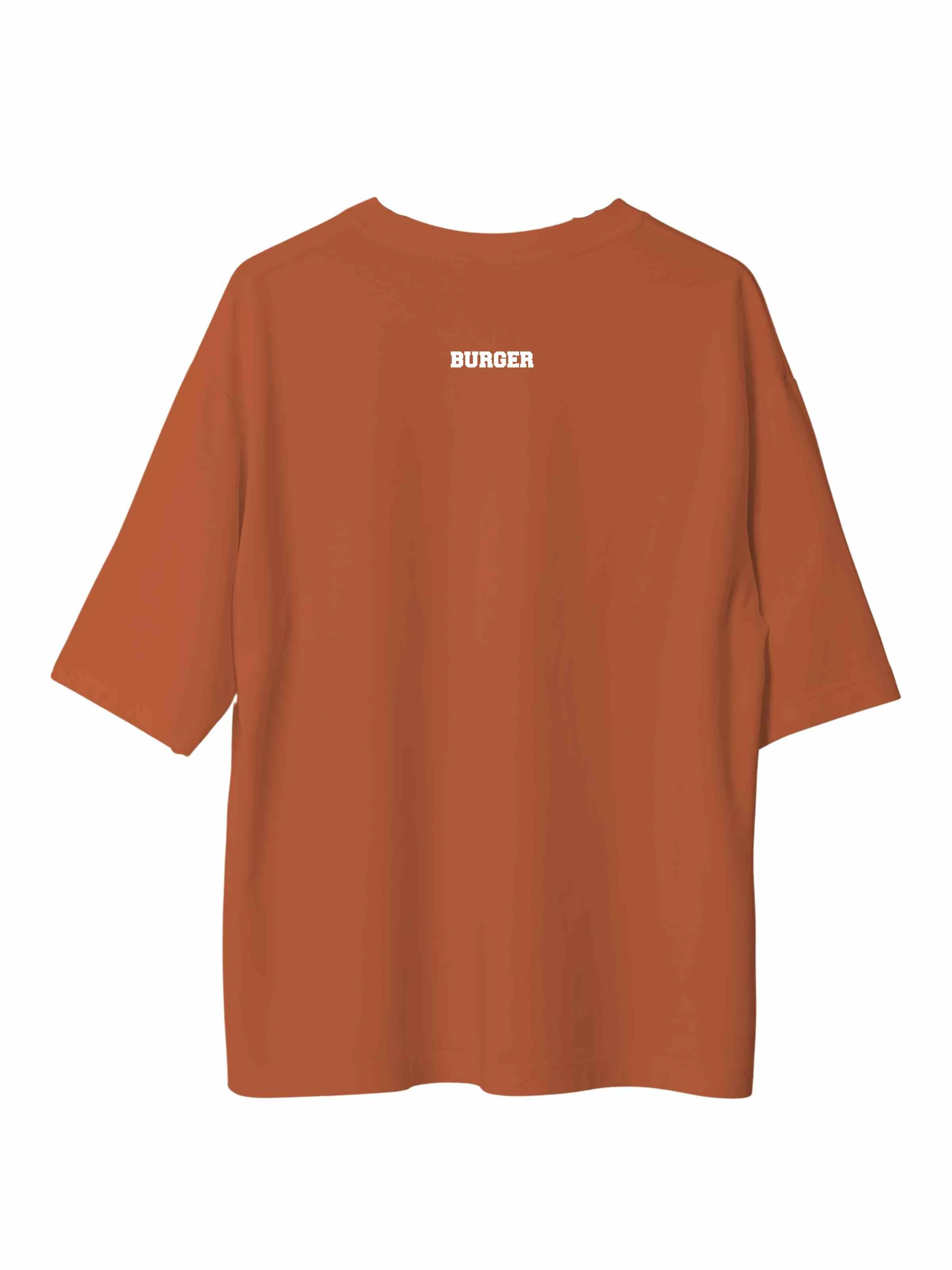 Minimal Burger Logo : Burger Bae Oversized  Tee For Men and Women