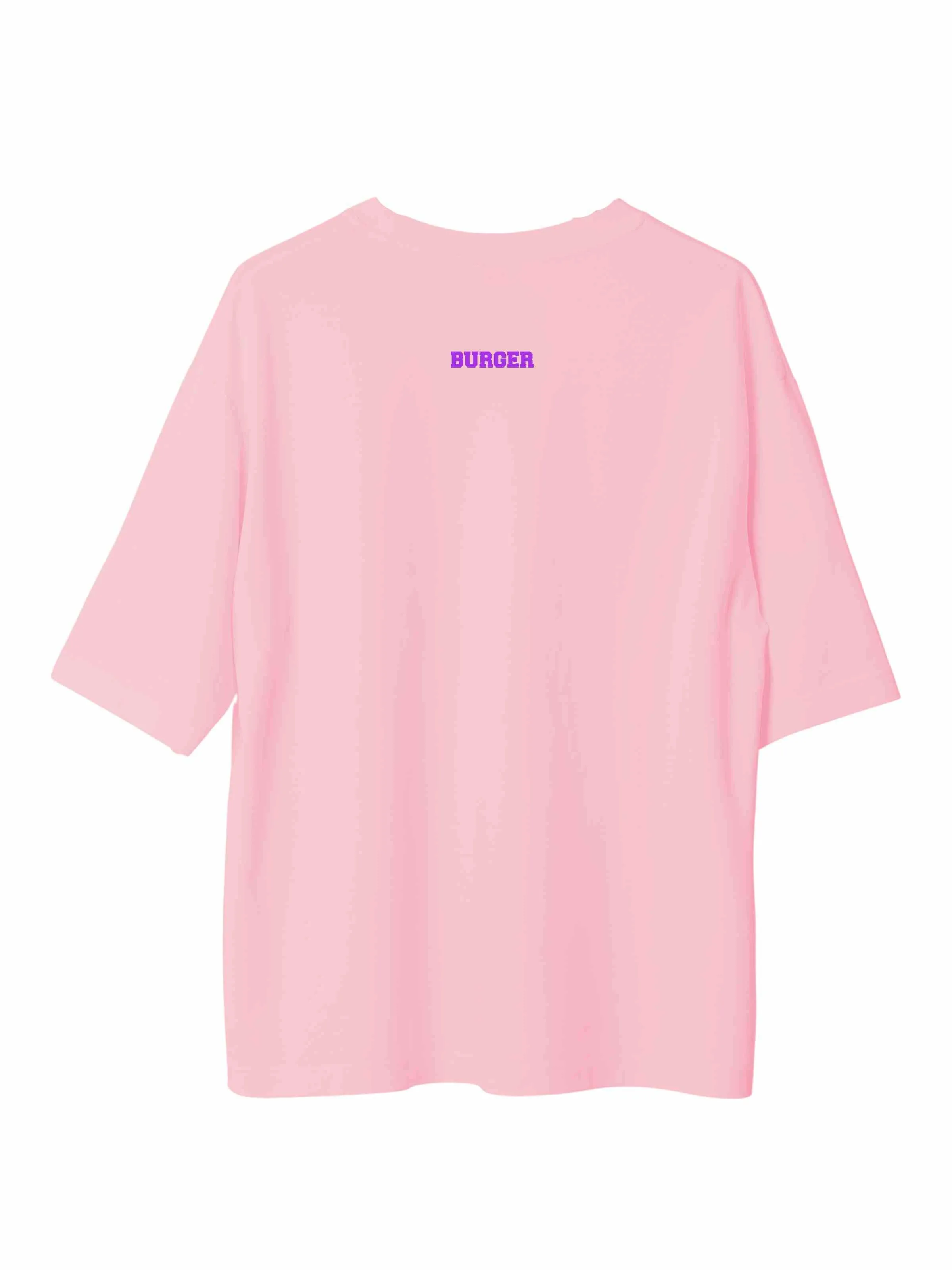 Minimal Burger Logo : Burger Bae Oversized  Tee For Men and Women