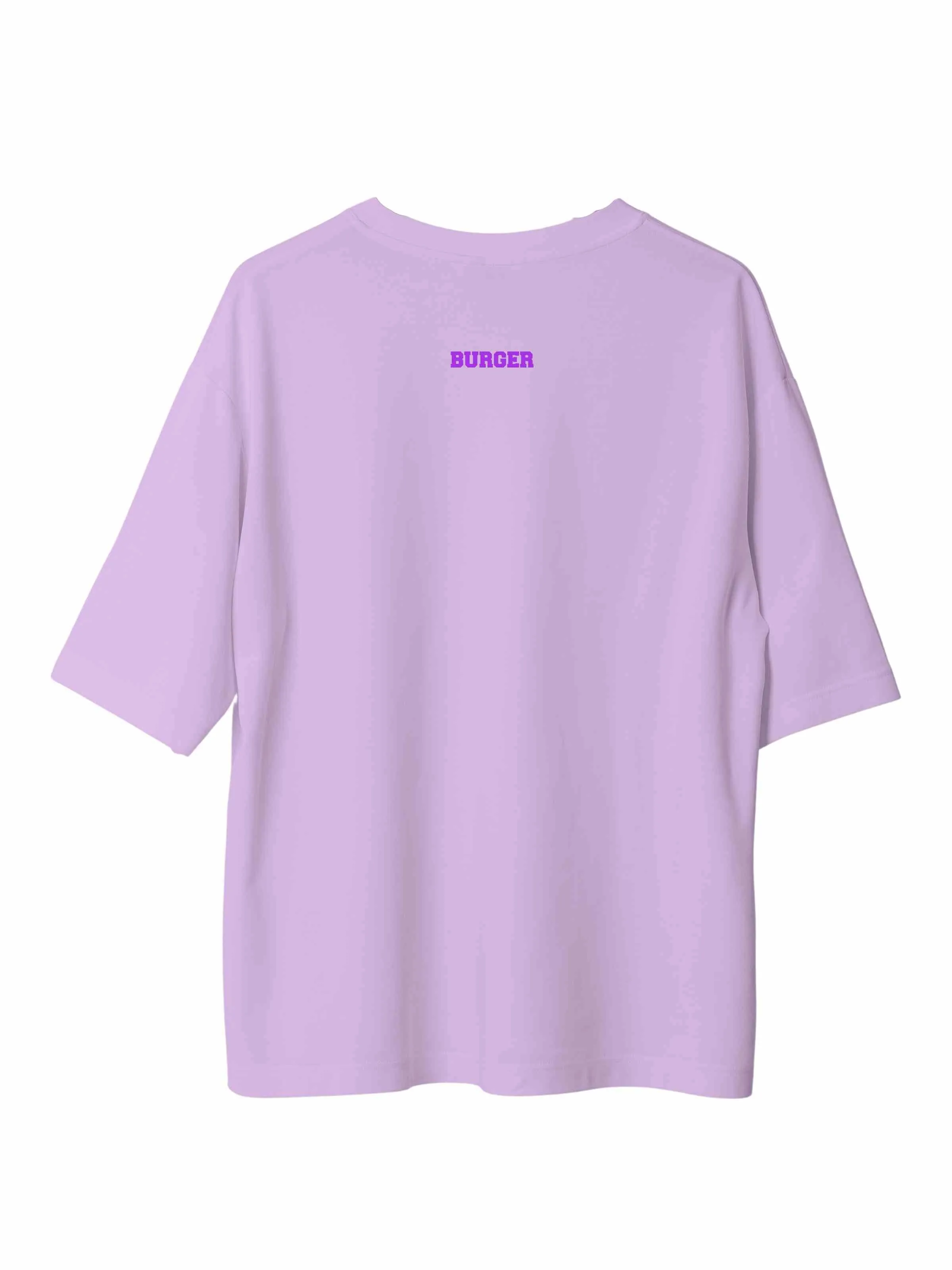 Minimal Burger Logo : Burger Bae Oversized  Tee For Men and Women