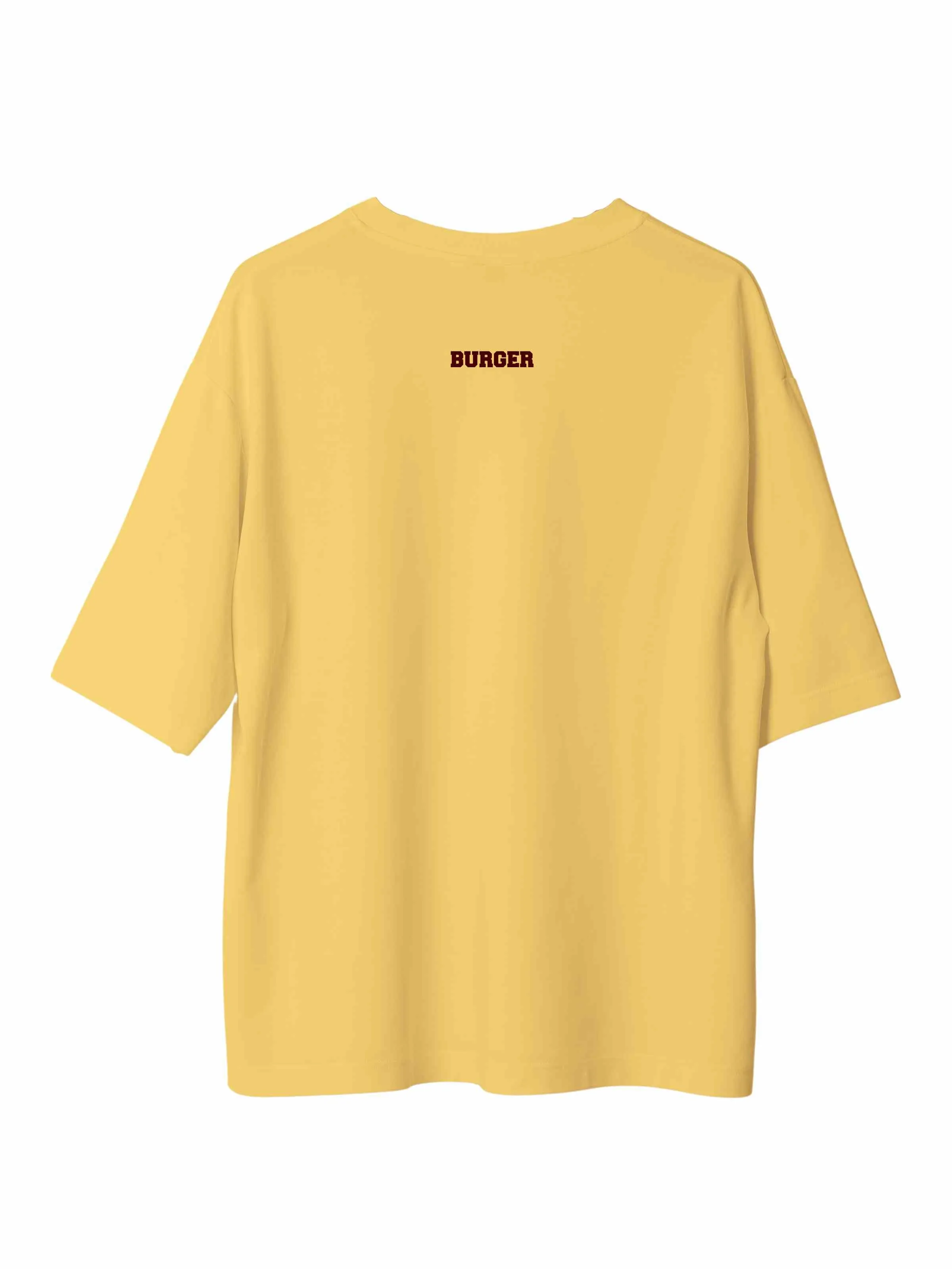 Minimal Burger Logo : Burger Bae Oversized  Tee For Men and Women