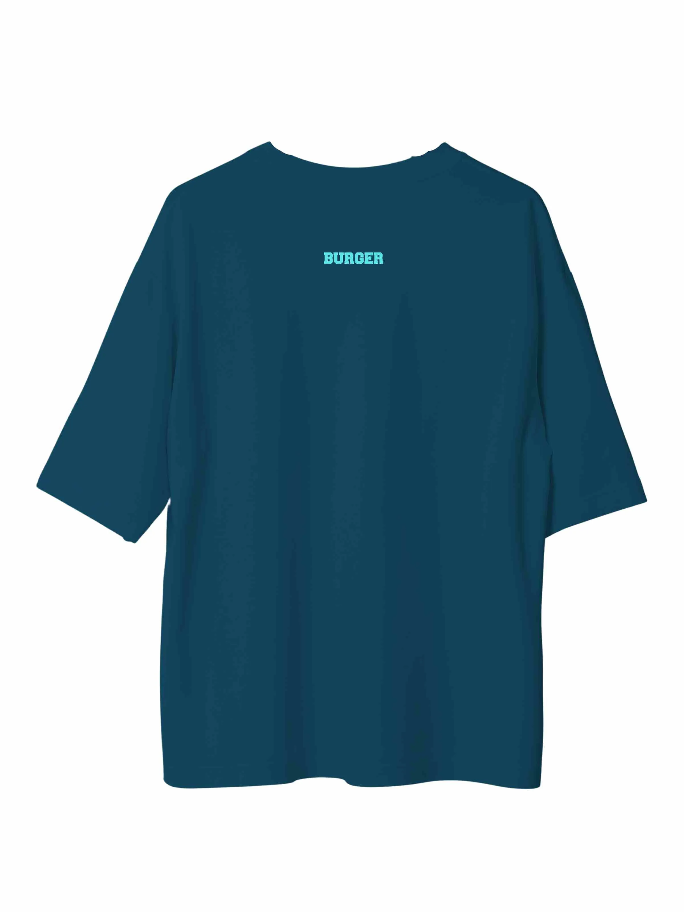 Minimal Burger Logo : Burger Bae Oversized  Tee For Men and Women