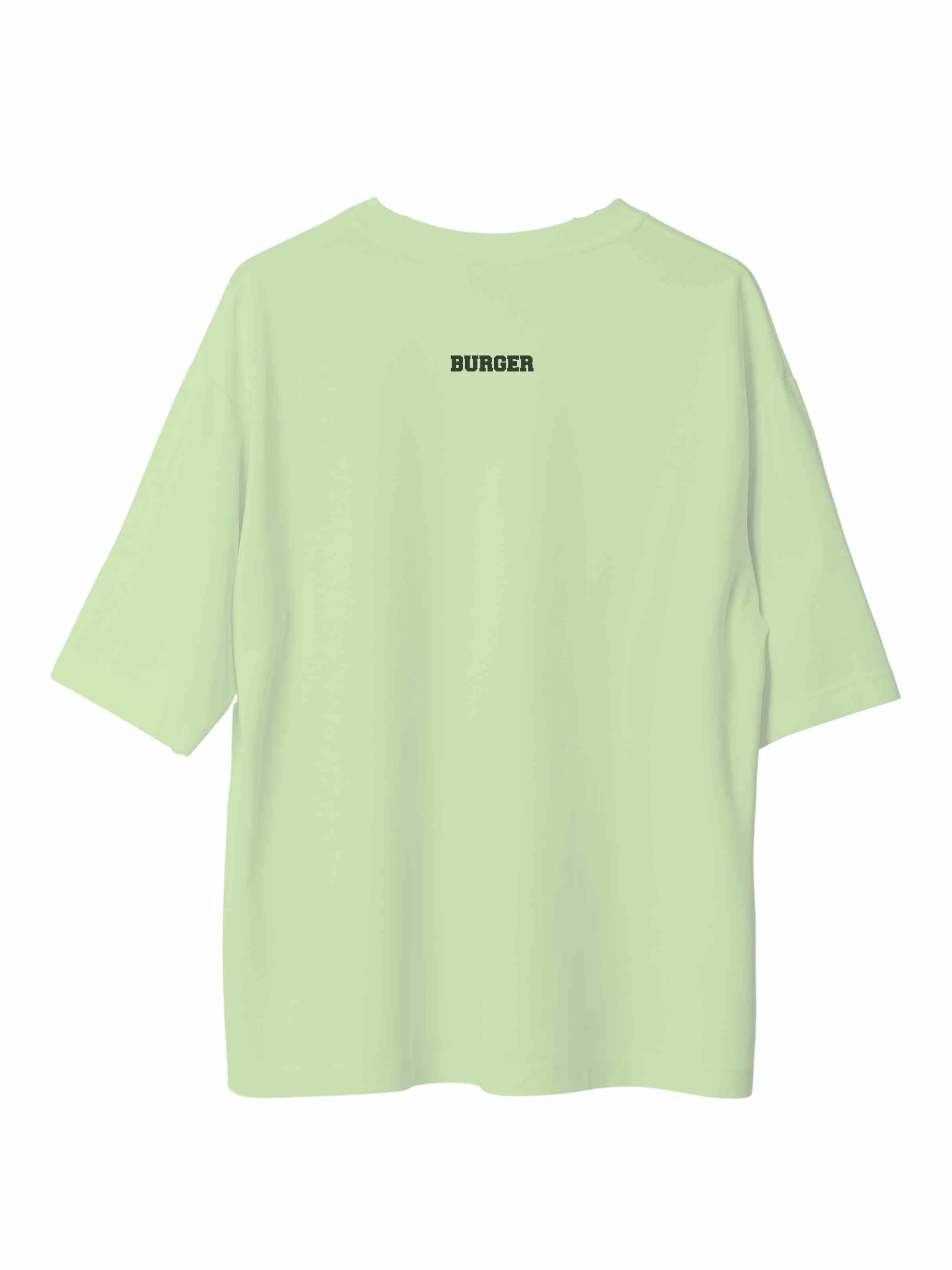 Minimal Burger Logo : Burger Bae Oversized  Tee For Men and Women