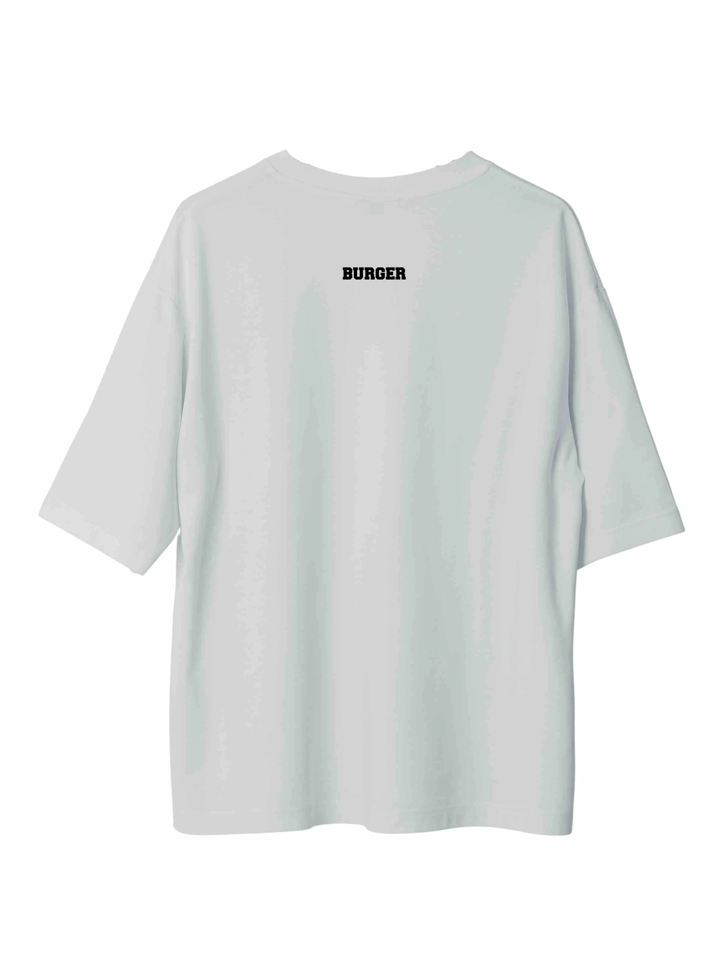 Minimal Burger Logo : Burger Bae Oversized  Tee For Men and Women