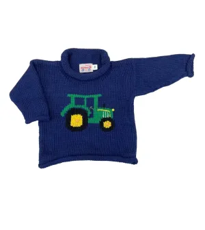 Navy Tractor Roll Neck Sweater