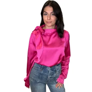 Necktie Blouse - Fuchsia