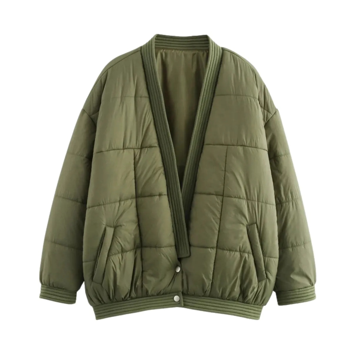 Oversized Quilted Bomber Jacket