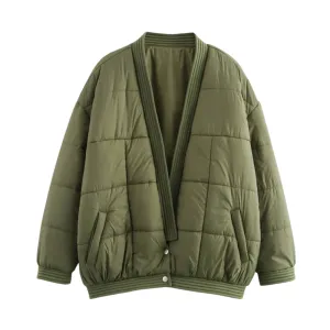 Oversized Quilted Bomber Jacket